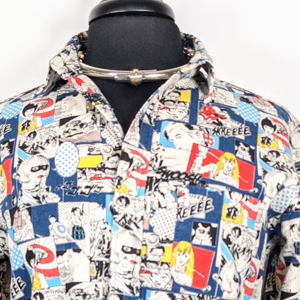 Suehiro Maruo Japan Rate retro comic graphic button down thick Flannel XS
